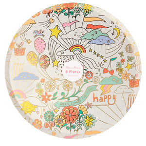 Happy Doodle Dinner Plates