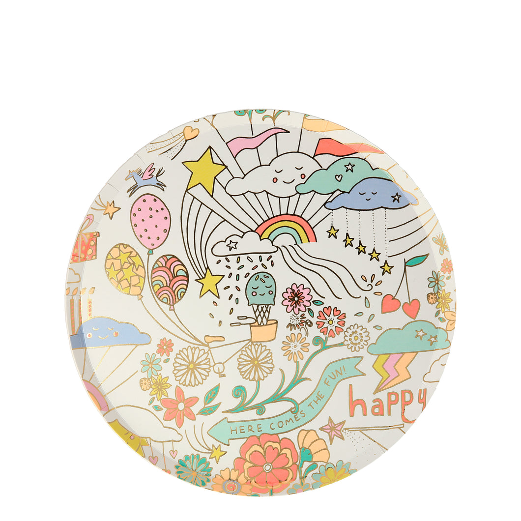 Happy Doodle Side Plates